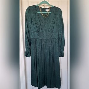 Vintage-style Emerald Green Midi Dress